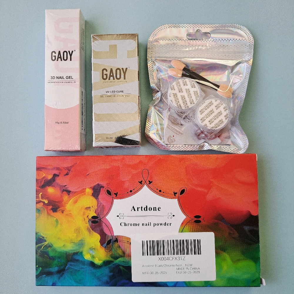 💅Bundle #3 New 4pc Nail Art Tools Blooming Sculpting Gel Chrome Powder 🎀✨️🩷